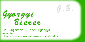 gyorgyi bierer business card